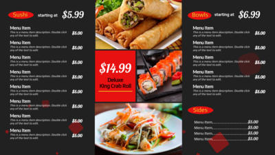 Animated Sushi Menu for Digital Signage