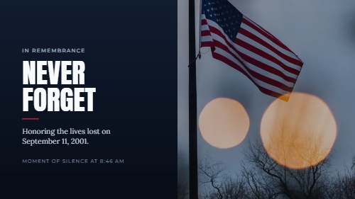 911 - Never Forget digital signage template using News