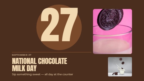 National Chocolate Milk Day digital signage template using News